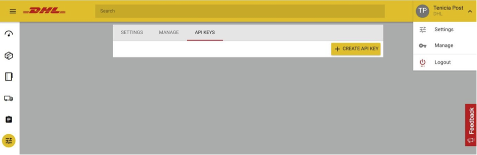 My DHL Portal API Keys
